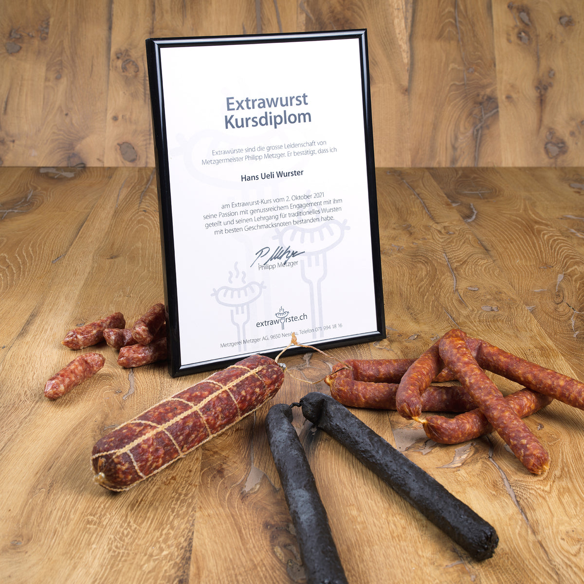 Geschenkgutschein «Extrawurst-Kurs für vier Personen»