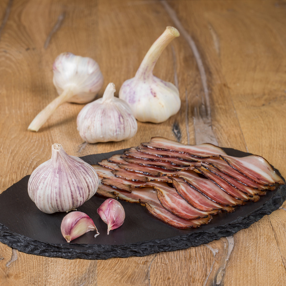 Knoblauchspeck – geschnitten