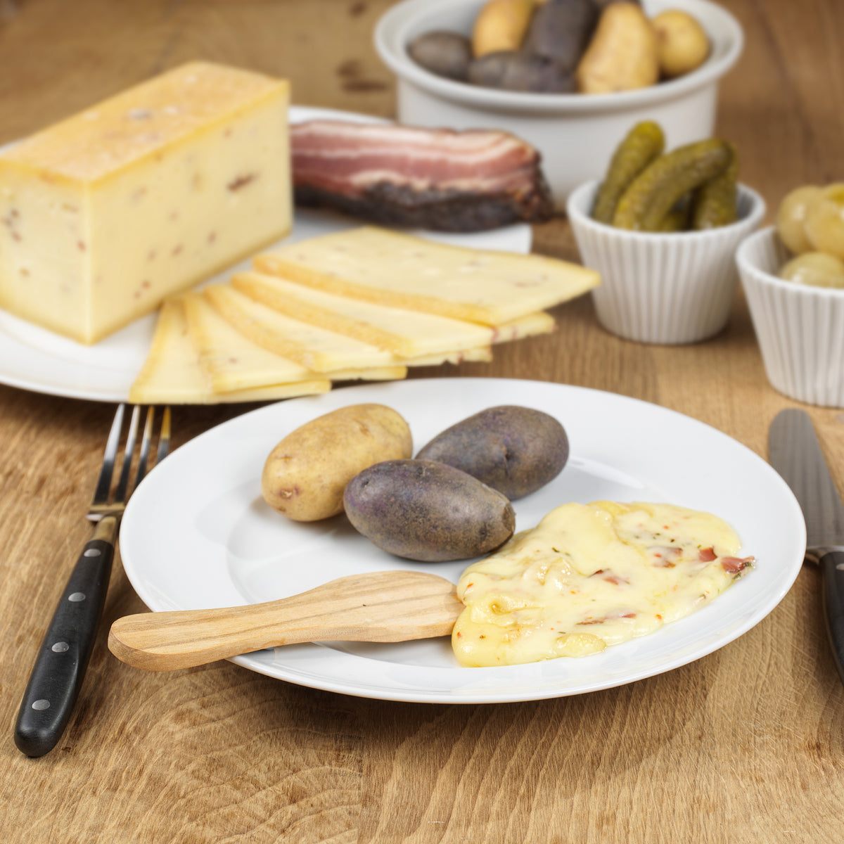 Hochmoor Raclette mit Stockberg Speck