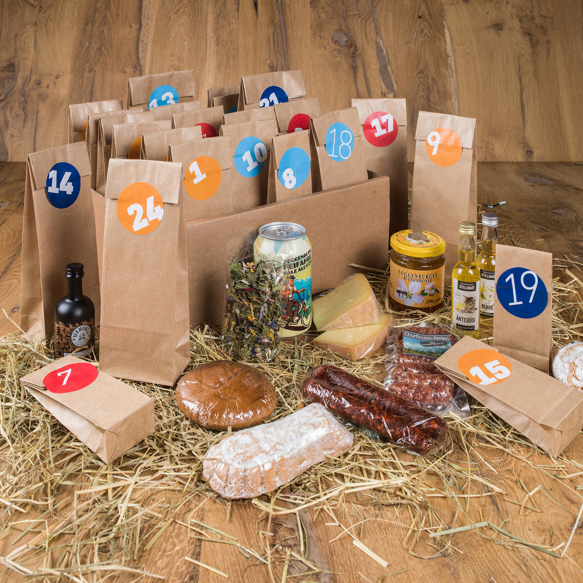 Toggenburger Adventskalender 2026 mit 24 regionalen Spezialitäten aus dem Toggenburg